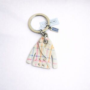 Coach Tattersall Plaid Pea Coat Bag Charm Keychain 2008 NWT
